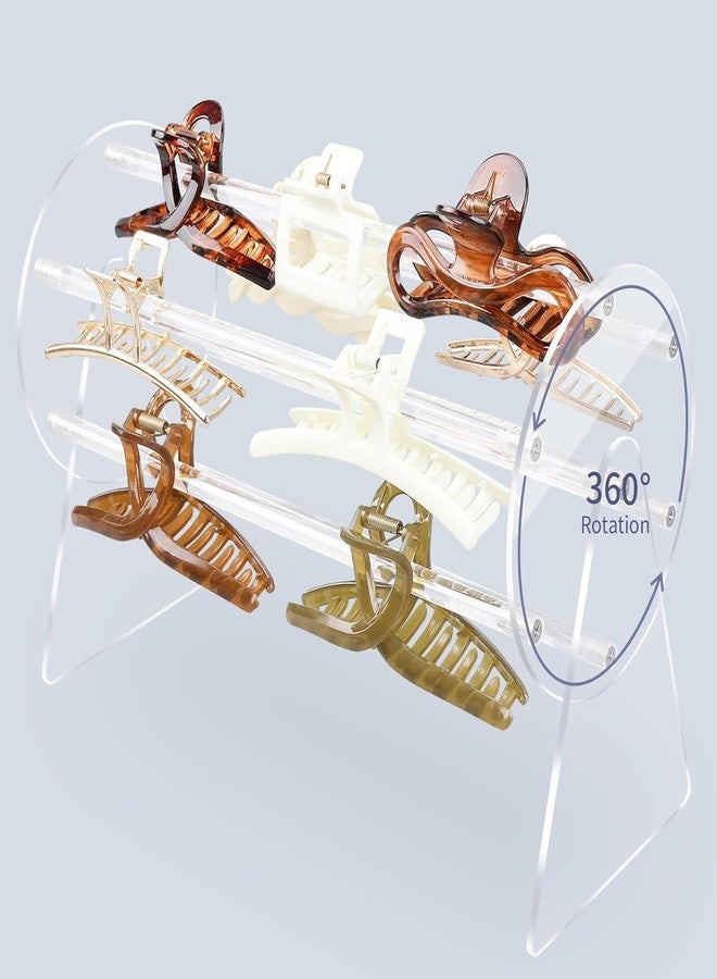 STORE 2508 Acrylic Claw Clips Organiser Hair Clips Rotating Storage Gift for Girl Women - Image 2
