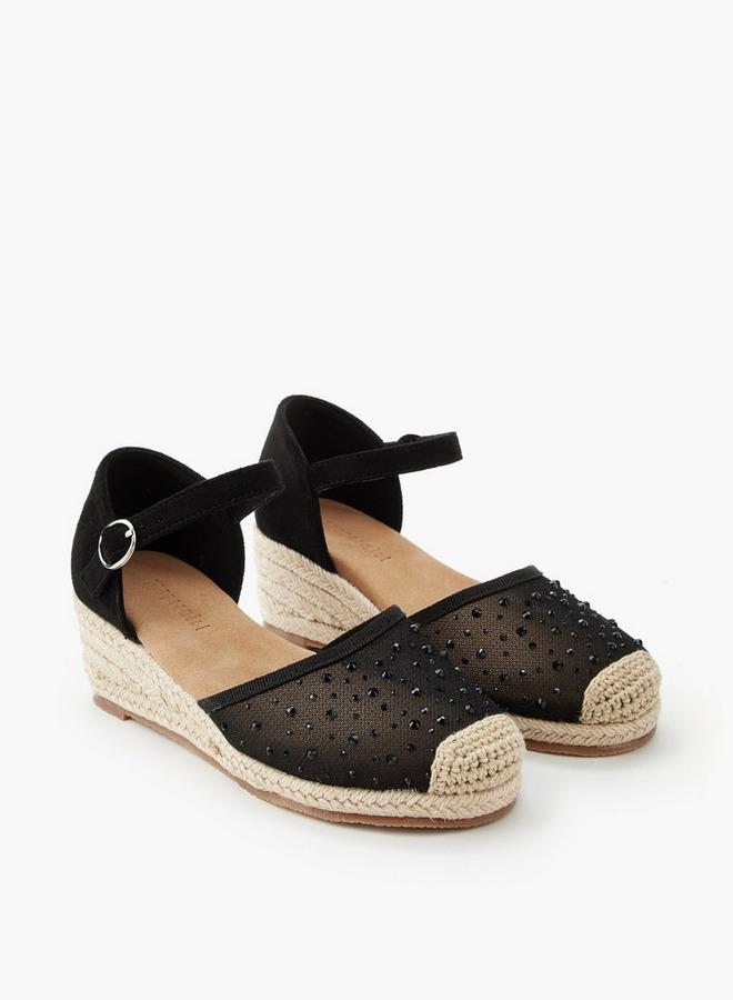 Peppermint Girls Wedge Heel Espadrille Sandals - Image 1