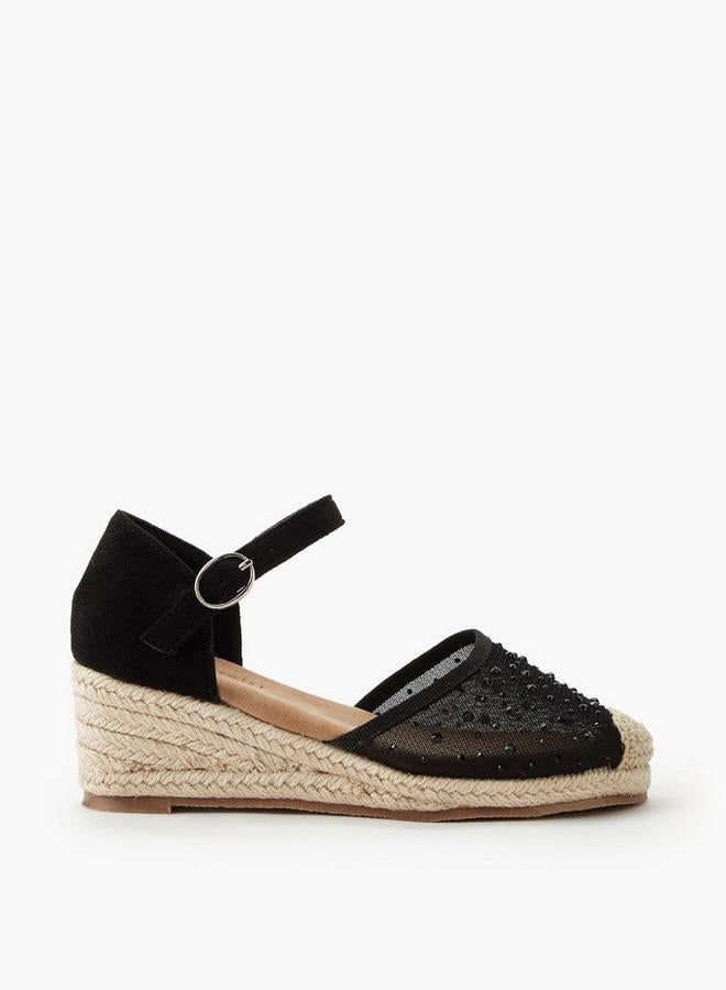 Peppermint Girls Wedge Heel Espadrille Sandals - Image 3