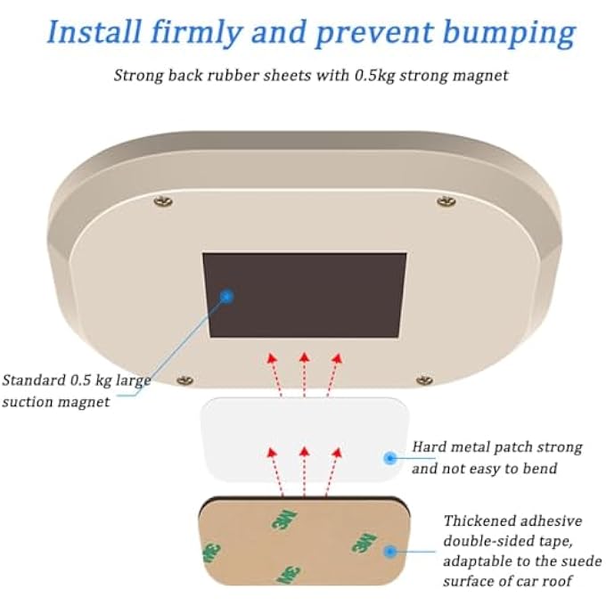 ريحني أضواء ليد داخلية لمنطقة شحن الشاحنة، مصباح قراءة محمول 8 ألوان للسيارة، مصباح جو قابل لإعادة الشحن عبر USB، مناسب للسيارة والشاحنات والخزائن والتخييم وغرفة النوم، لون أسود - Image 5