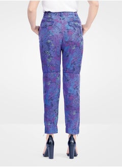 Web Denim Web Denim Flower Printed High Waist Fashionable Jogger Pants Stretchable Comfort Fit Casual 100% Tencel Pant with Pockets For Women’s  - Image 3