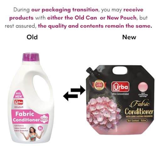 Urba Ultra Concentrated Fabric Conditioner(Fabric softner), Floral Bloom, 5 Litre, Long Lasting Freshness, Super Saver Pack - Image 2