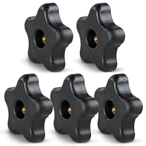 Deadwood Crafted Tools DCT 5 Star 5/16in-18 Internal Threaded Clamping Knob - T Knob Plastic Jig Knobs, 5-Pack - Image 1