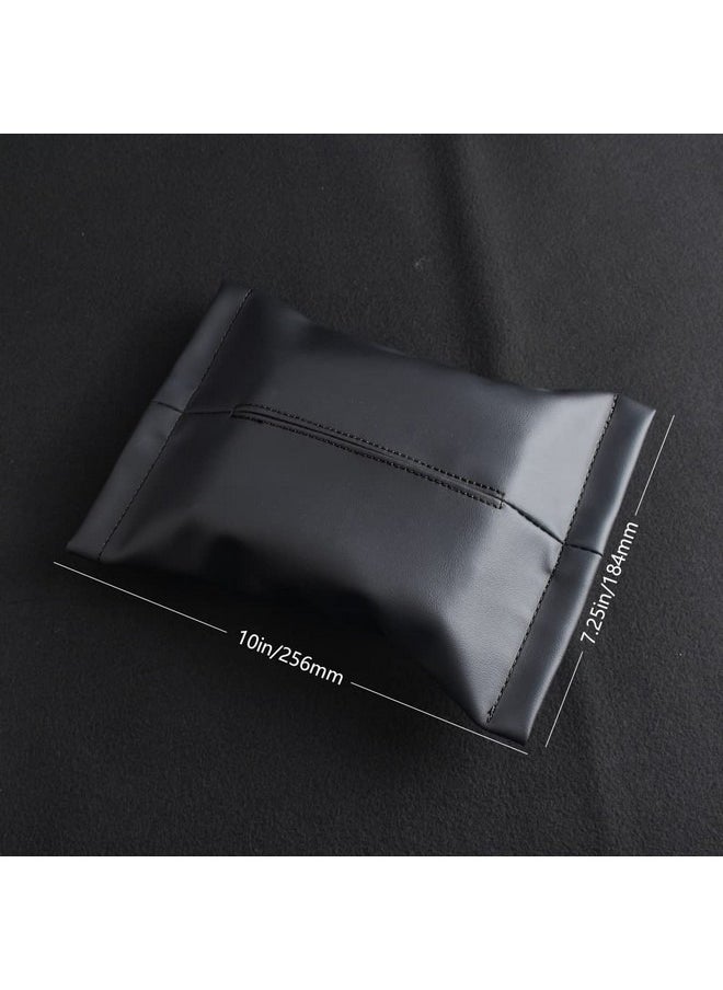 Beauenty - Car Tissue Holder for Tesla Model 3 Accessories Model Y X S Center Console Napkin Holders Leather Tissue Box for Visor Screen Backseat Dashboard Armrest Box - Image 1