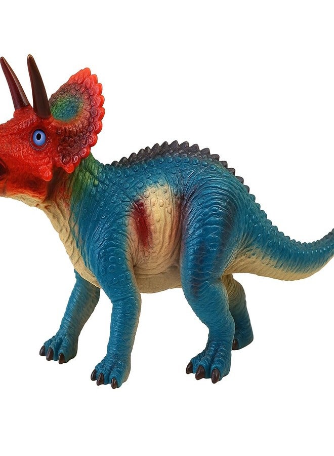 DTR Creation Triceratops 30cm Dinosaur Action Figure Toy with Sound for Kids, Soft Rubber Dinosaur Toy, Collection Birthday GiftsToys, Statue Toys(30 CM) - Image 4
