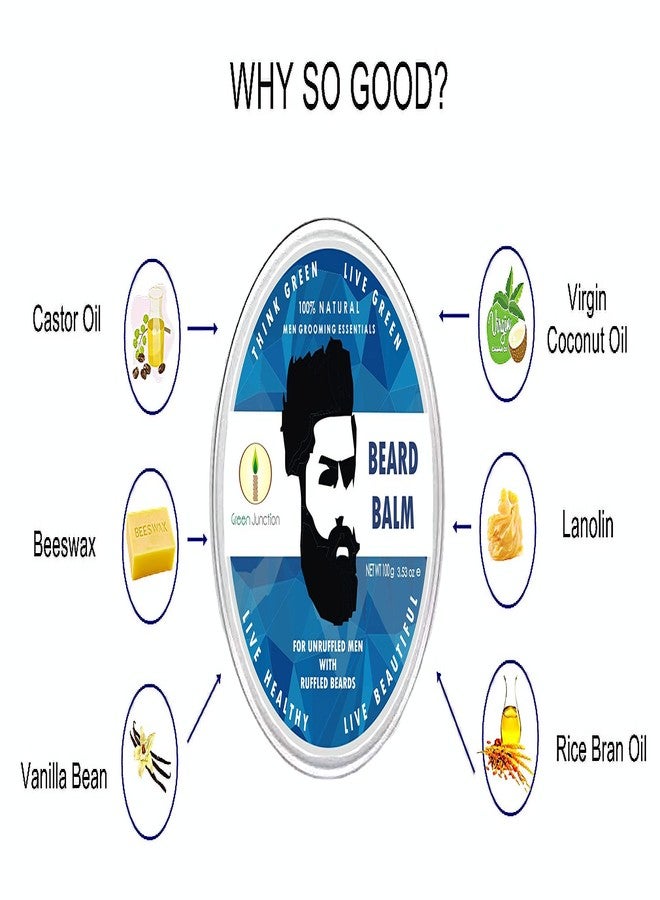 Green Junction All Natural Beard Balm for Men For Unruffled Men With Ruffled Beards (100 g) - Image 5