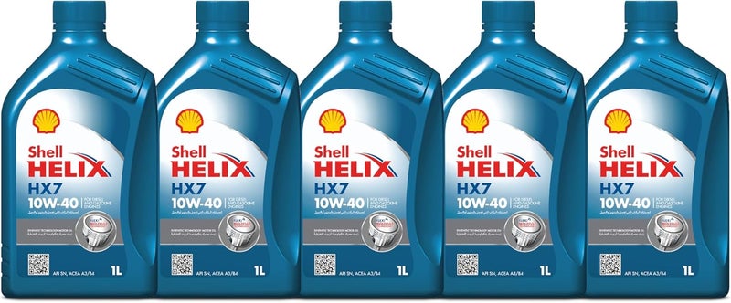 Shell Helix HX7 10W-40 Motor Oil (1 Liter) (Pack of 5) - Image 1