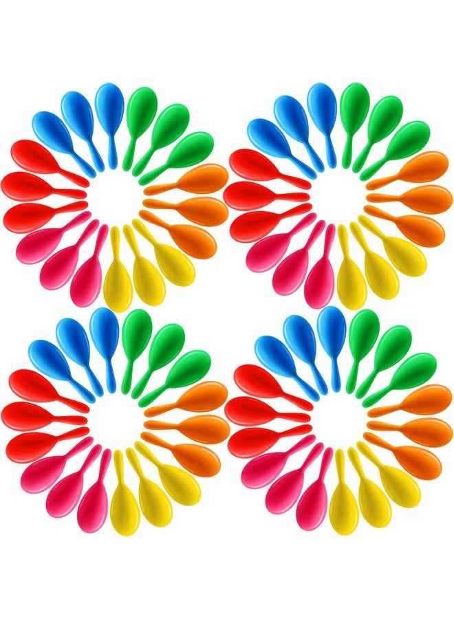 Vinsot 66 Packs Neon Maracas Mini Mexican Party Favors Plastic Shakers Noisemaker Toys For Cinco De Mayo Fiesta Birthday Musical Instrument Decorations Supplies 6 Colors 4.3 Inches - Image 2