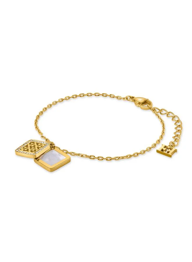 إسكادا Linda Gold Plated 316L Stainless Steel Bracelet for Women, 170mm