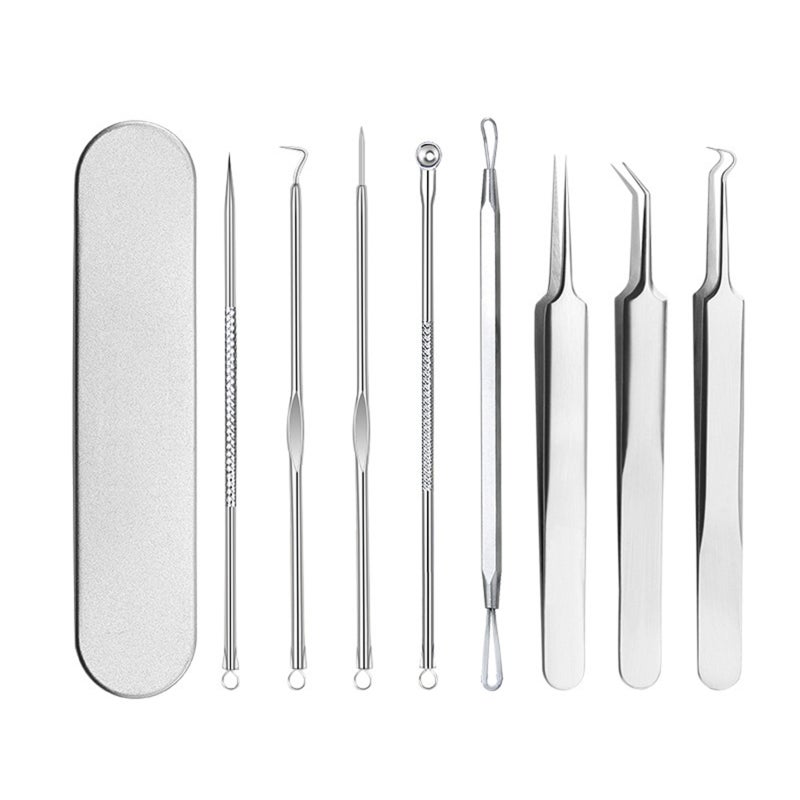 Stainless Steel Acne Blackhead Remover Comedone Extractor Kit Pimple Acne Blemish Removal Tools Set for Facial Skin Beauty Care - Image 2