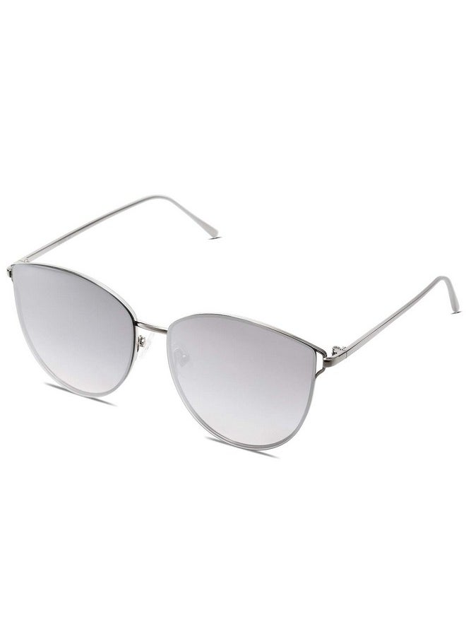 Sojos Mirrored Flat Lens Fashion Sunglasses For Women Sj1085 With Silver Frame/Gradient Silver Mirrored Lens  - Image 1