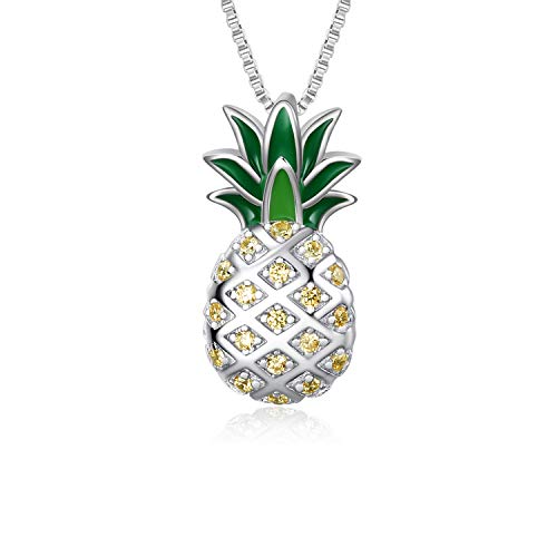 LUHE Pineapple Necklace Gifts for Women Sterling Silver Dainty and Pineapple Pendant Necklace Jewelry Gifts for Mom Women Teens - Image 1