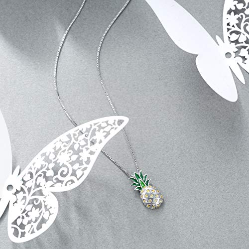 LUHE Pineapple Necklace Gifts for Women Sterling Silver Dainty and Pineapple Pendant Necklace Jewelry Gifts for Mom Women Teens - Image 5