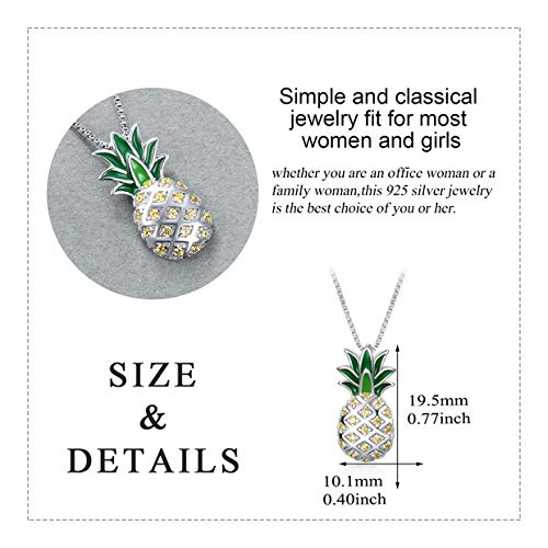 LUHE Pineapple Necklace Gifts for Women Sterling Silver Dainty and Pineapple Pendant Necklace Jewelry Gifts for Mom Women Teens - Image 3