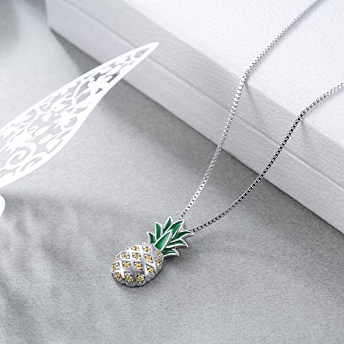 LUHE Pineapple Necklace Gifts for Women Sterling Silver Dainty and Pineapple Pendant Necklace Jewelry Gifts for Mom Women Teens - Image 4