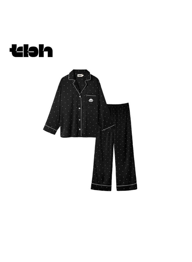 Tbh Panda Pong Pong Starlight Satin Homewear Long Set Thickened Wearable Pajamas Women Winter XL
