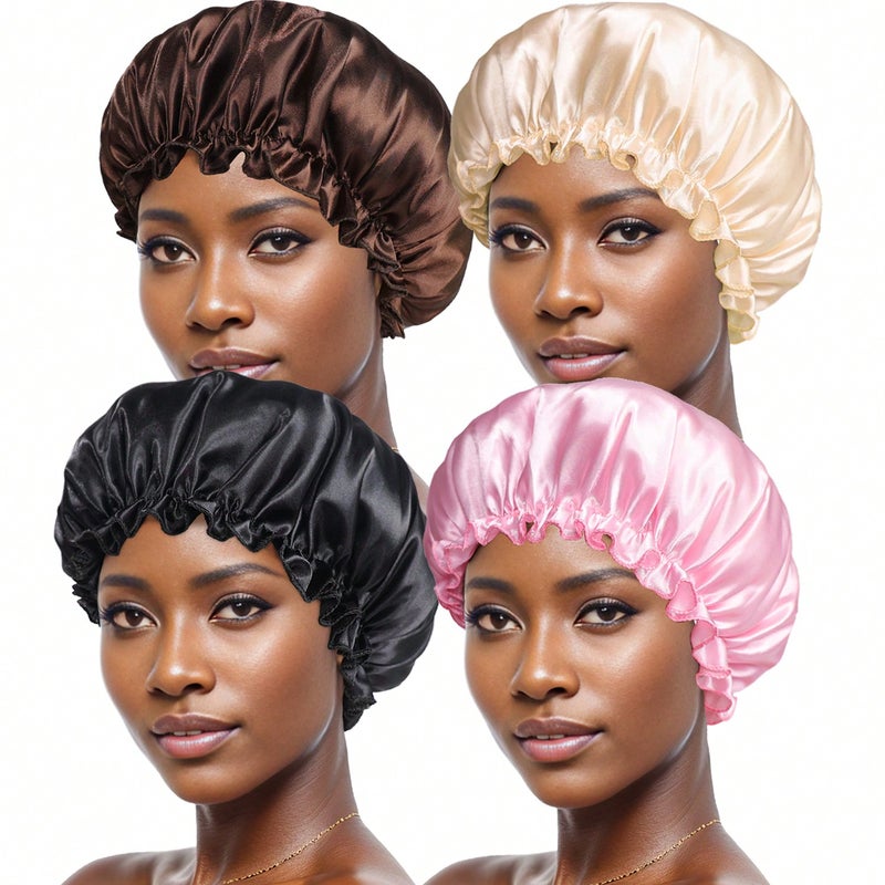 غطاء شعر ساتان ناعم للنساء – بونيه نوم يحافظ على تسريحة الشعر لفترة أطول - Image 1