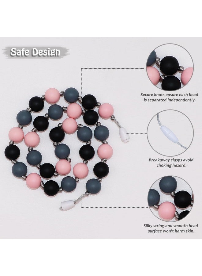 Flyaway Chew Necklaces For Sensory Kids Boys, Chewy Necklace Sensory Toys For Kids Adults With Autism, Adhd, Spd, 2 Pack Silicone Chew Necklace Reduce Chewing Biting Fidgeting - Image 2