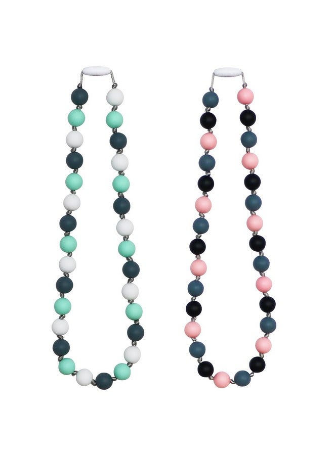 Flyaway Chew Necklaces For Sensory Kids Boys, Chewy Necklace Sensory Toys For Kids Adults With Autism, Adhd, Spd, 2 Pack Silicone Chew Necklace Reduce Chewing Biting Fidgeting - Image 1