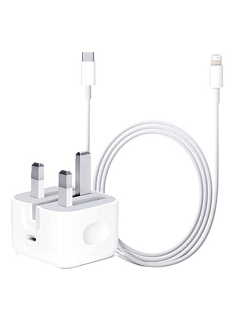 25W Adapter With Usb-C Cable White