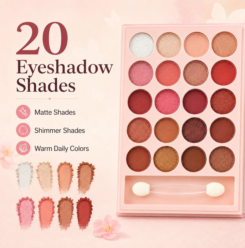 Me Now All in One Makeup Palette Butterfly Eyeshadow Kit with Blusher, Highlighter, Eyebrow Powder Lip Colors Mirror and Applicator (Pink Butterfly) - Image 3
