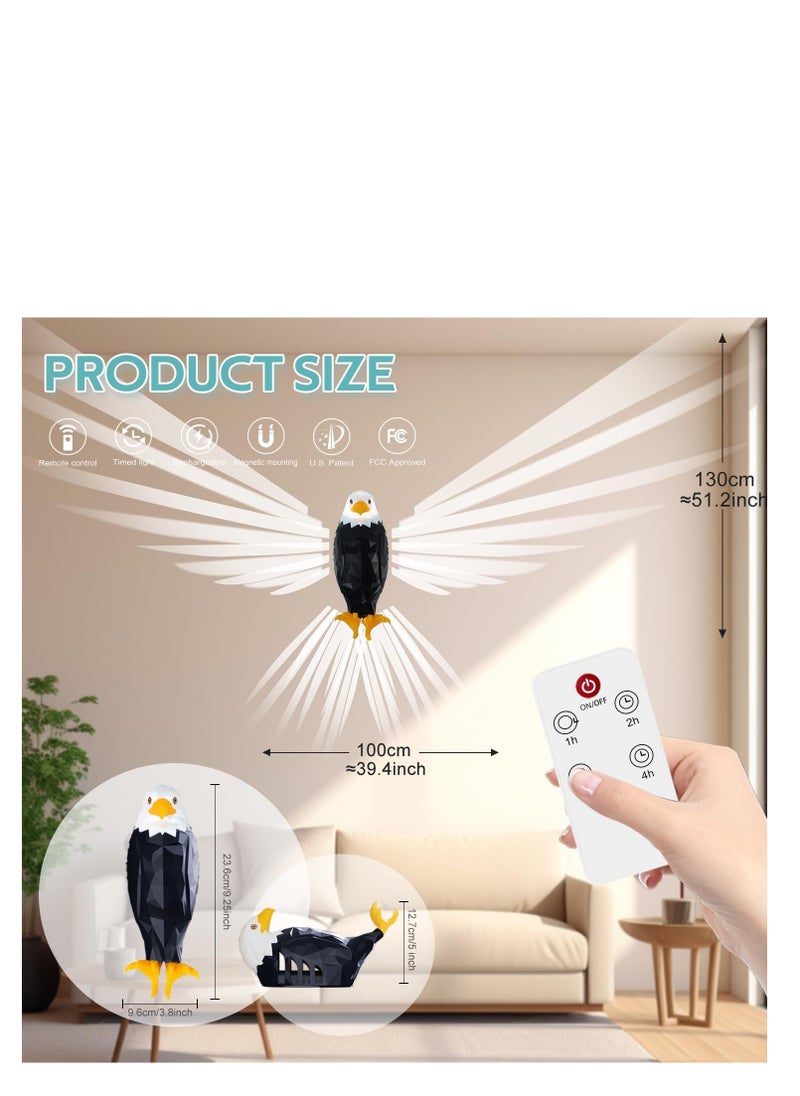 Wall Lamp Magnet Owl Eagle Shape Projector Modern Creative Atmosphere Sconce Light 3D Print Body Eagle Shape Lighting