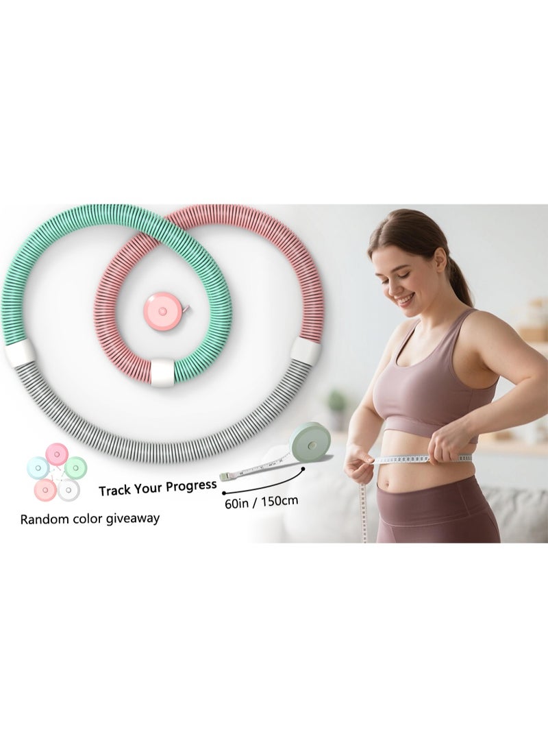 عام طوق هولا مرن موزون للبالغين - 3.3 رطل قابل للطي، تصميم صديق للخصر، معدات تمارين تخسيس محمولة للمنزل والسفر - Image 4