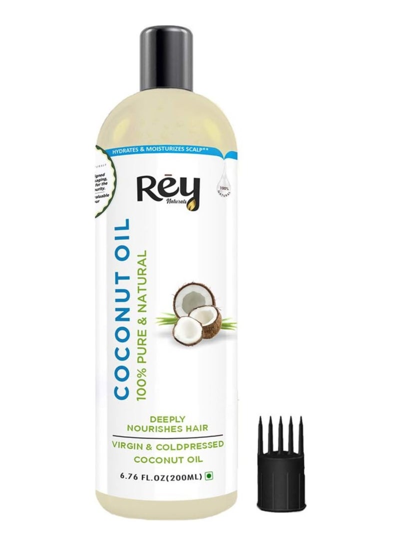 Rey Naturals Extra Virgin Cold Pressed Coconut Oil 200ml - Image 1