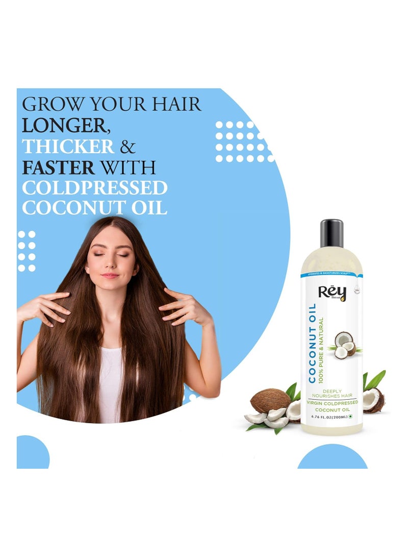 Rey Naturals Extra Virgin Cold Pressed Coconut Oil 200ml - Image 2