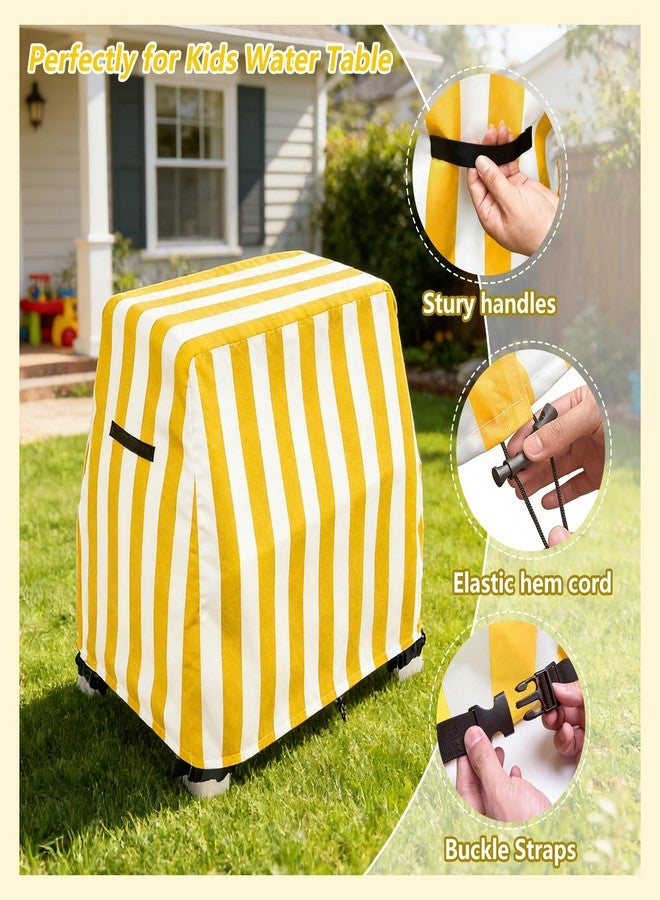 Dipurman Kids Water Table Cover,Outdoor Heavy Duty 600D Waterproof Anti-UV Toddler Water Play Tables Cover,Compatible with GoSports Water Table,Designed with Buckles and Drawstring to Fix,yellow - Image 3