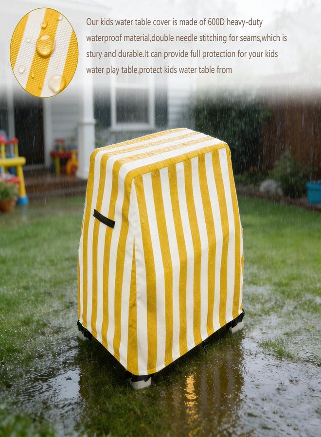 Dipurman Kids Water Table Cover,Outdoor Heavy Duty 600D Waterproof Anti-UV Toddler Water Play Tables Cover,Compatible with GoSports Water Table,Designed with Buckles and Drawstring to Fix,yellow - Image 5