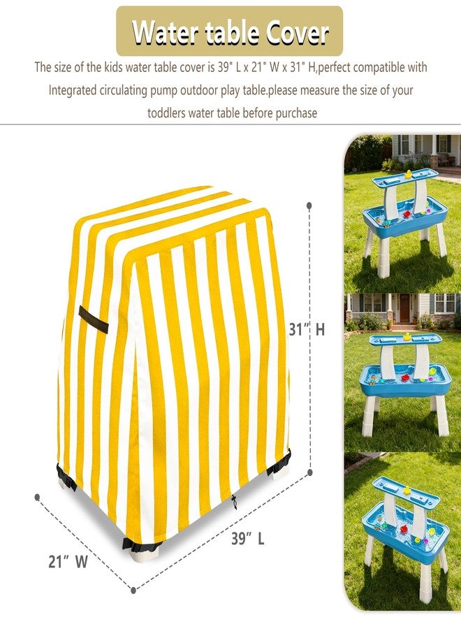 Dipurman Kids Water Table Cover,Outdoor Heavy Duty 600D Waterproof Anti-UV Toddler Water Play Tables Cover,Compatible with GoSports Water Table,Designed with Buckles and Drawstring to Fix,yellow - Image 2