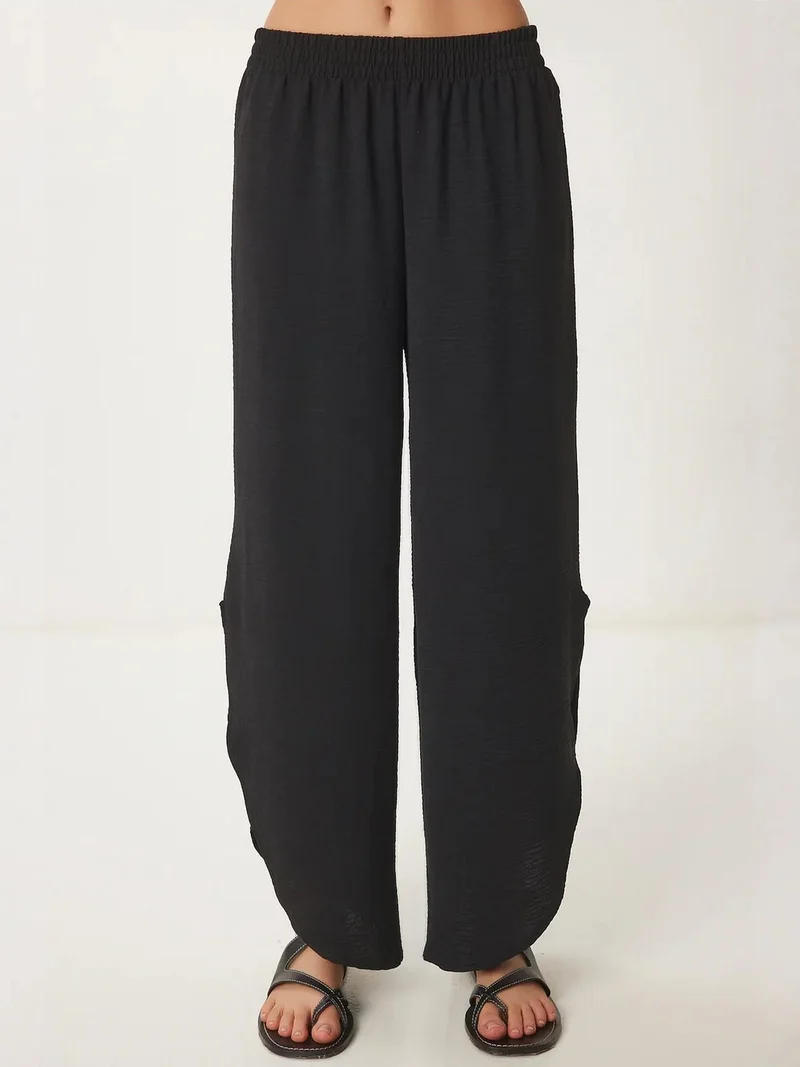 Happiness İstanbul ISTANBUL Wide Leg Textured Pull-On Trousers