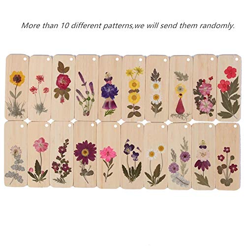 I-lan Set of 6 Wood Floral Bookmark, Vintage Bookmarker Set with Tassel, Reading Mark with Dried Flowers and Plants, Book Marks for Readers, Students, Church, Book Launch Party - Image 4
