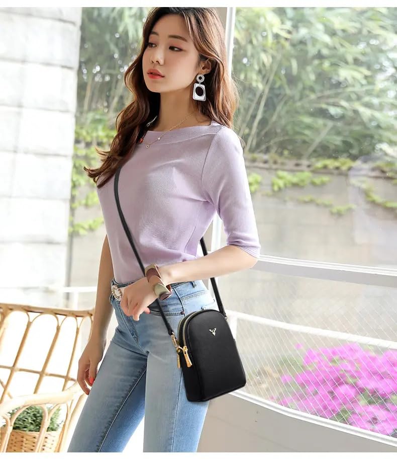 ketmart Small Crossbody Bags for Women Mini Cell Phone Purses with Crossbody Strap Phone Wallet Shoulder Bag Pu leather(Color_Black) - Image 2