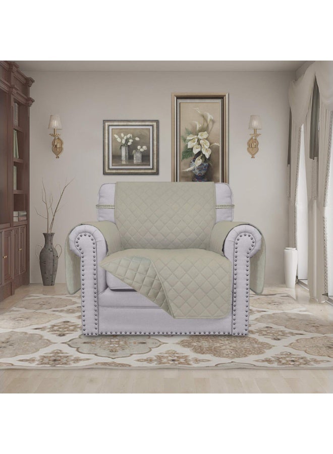 كي واي دي الأريكة غطاء 1 مقعد كرسي صغير واحد الأريكة غطاء زلق خالي من التجاعيد قابلة للعكس الأريكة غطاء مقاوم للمياه الأريكة غطاء أثاث حامي غطاء مع أشرطة مرنة رمادي داكن - Image 3