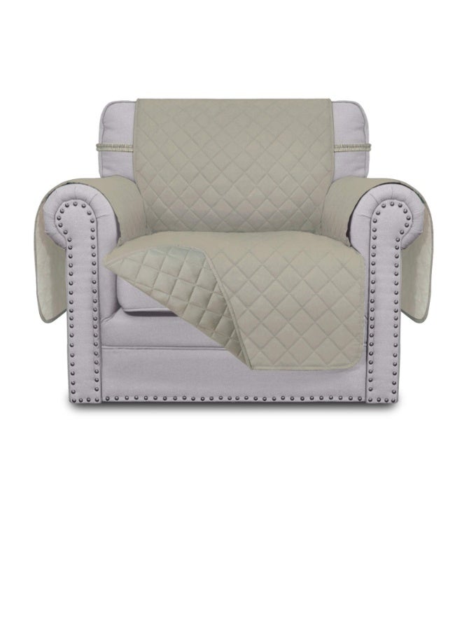 كي واي دي الأريكة غطاء 1 مقعد كرسي صغير واحد الأريكة غطاء زلق خالي من التجاعيد قابلة للعكس الأريكة غطاء مقاوم للمياه الأريكة غطاء أثاث حامي غطاء مع أشرطة مرنة رمادي داكن - Image 1