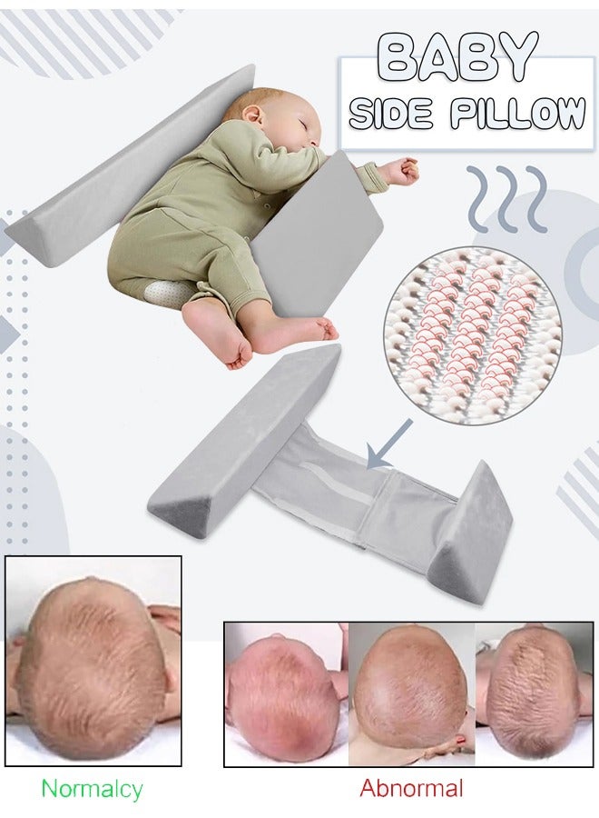 Optico Baby Adjustable Side Sleeper Wedge Pillow Adjustable Anti Roll Positioner Back and Body Support 45 Degree Inclined Triangle Design Removable Washable Cover with Hidden Zipper for Infant Comfort Daily Use - Image 1