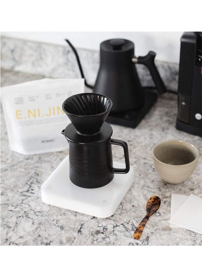 Pour Over Coffee Maker Set, Ceramic Pourover Dripper and Decanter, V60 Filter Drip Brewer Pot