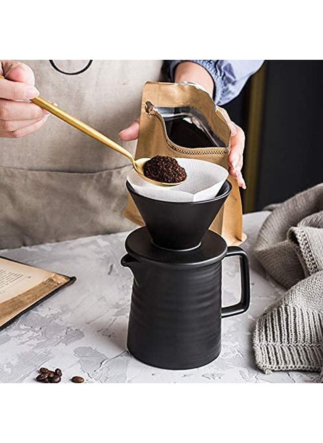 Pour Over Coffee Maker Set, Ceramic Pourover Dripper and Decanter, V60 Filter Drip Brewer Pot