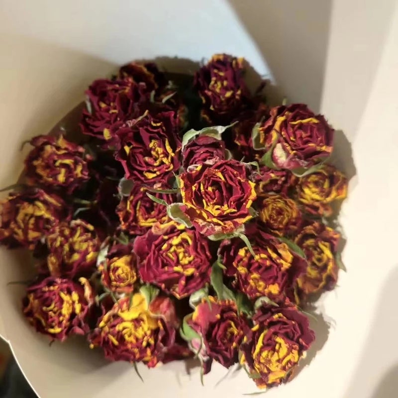 Bluejw 10pcs Natural Dried Rose Bouquet - Eco-Friendly Real Flowers for Home Decor, Valentine's Day, Mother's Day, Graduation Gifts - Dried Plants Included - Image 2