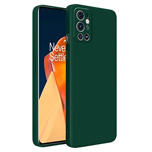 LIRAMARK Silicone Soft Back Cover Case for OnePlus 9 Pro 5G / 1+9 Pro 5G (Silicone Green) - Image 1