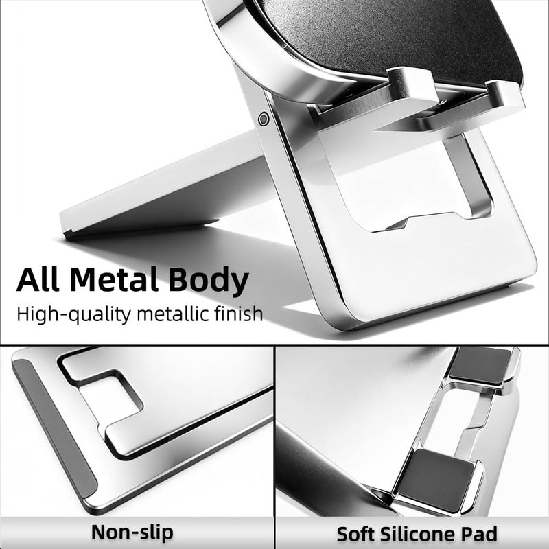 JYWYBF Durable Aluminum Phone Holder with Bottle Opener, Flat iPhone Stand for Desk, Cell Phone Stand for Travel Essentials & Office Accessories (Silver) - Image 4