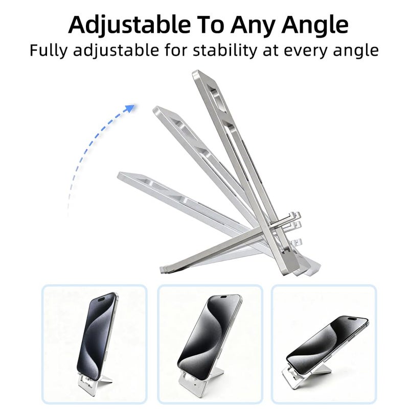 JYWYBF Durable Aluminum Phone Holder with Bottle Opener, Flat iPhone Stand for Desk, Cell Phone Stand for Travel Essentials & Office Accessories (Silver) - Image 5
