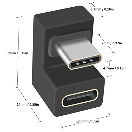 Poyiccot USB C U Shape Adapter, 3-Pack USB C 180 Degree Adapter, 10Gbps USBC to USBC Extension Adapter with (Type-C 3.1 Gen 2) Data Fast Charging Connector for Mobile Phone, Laptop,Galaxy - Image 5