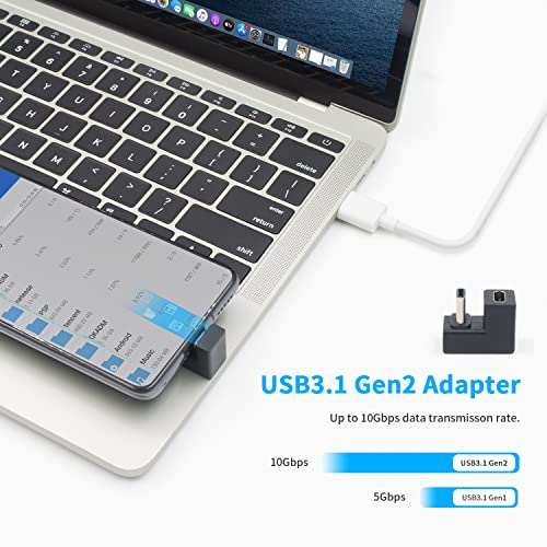 Poyiccot USB C U Shape Adapter, 3-Pack USB C 180 Degree Adapter, 10Gbps USBC to USBC Extension Adapter with (Type-C 3.1 Gen 2) Data Fast Charging Connector for Mobile Phone, Laptop,Galaxy - Image 2