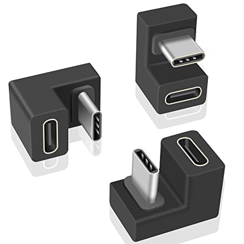 Poyiccot USB C U Shape Adapter, 3-Pack USB C 180 Degree Adapter, 10Gbps USBC to USBC Extension Adapter with (Type-C 3.1 Gen 2) Data Fast Charging Connector for Mobile Phone, Laptop,Galaxy - Image 1
