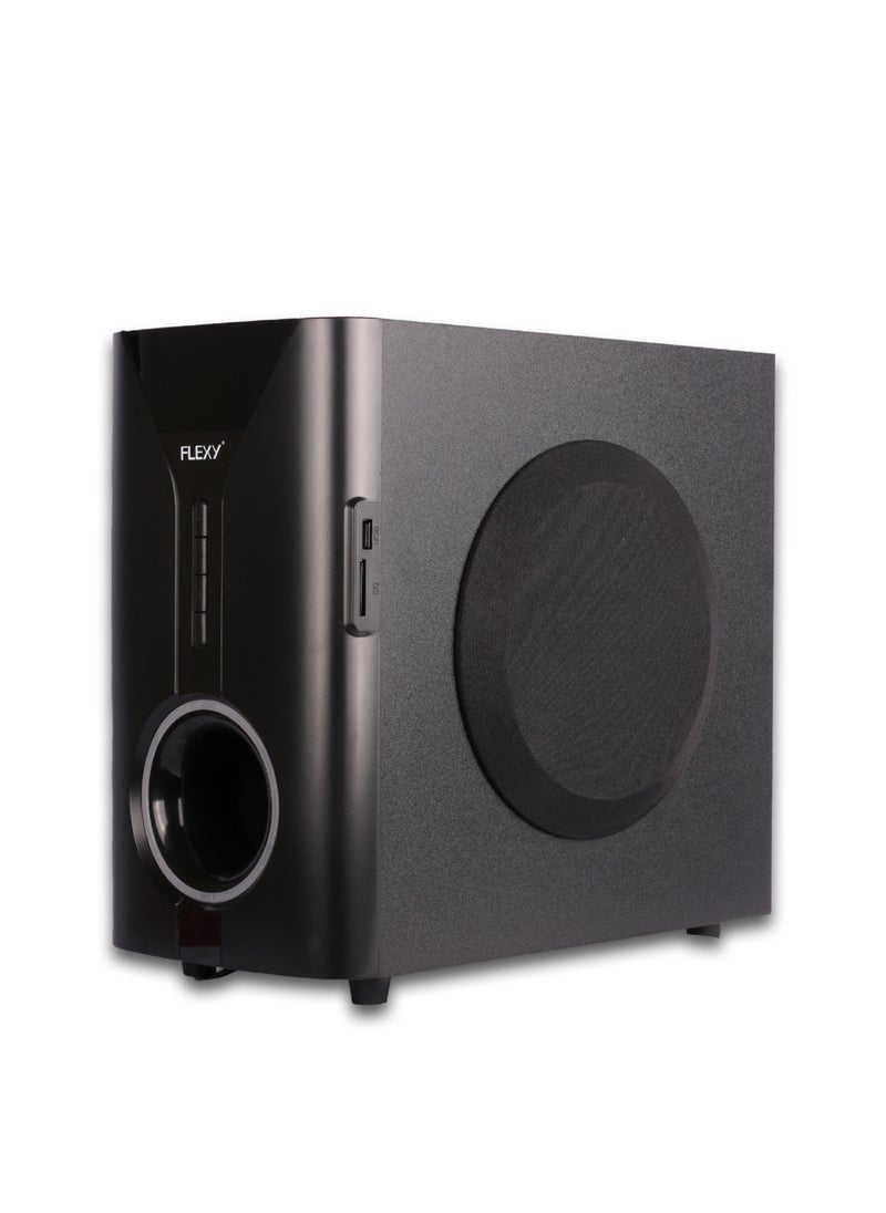 Flexy - 2.1 Channel Home Theater Speaker System with Sound Bar, 5000W PMPO Output, Bluetooth, USB/Card Playback, FM Radio, Powerful Subwoofer & Satellite Speakers, Remote Control - Image 1