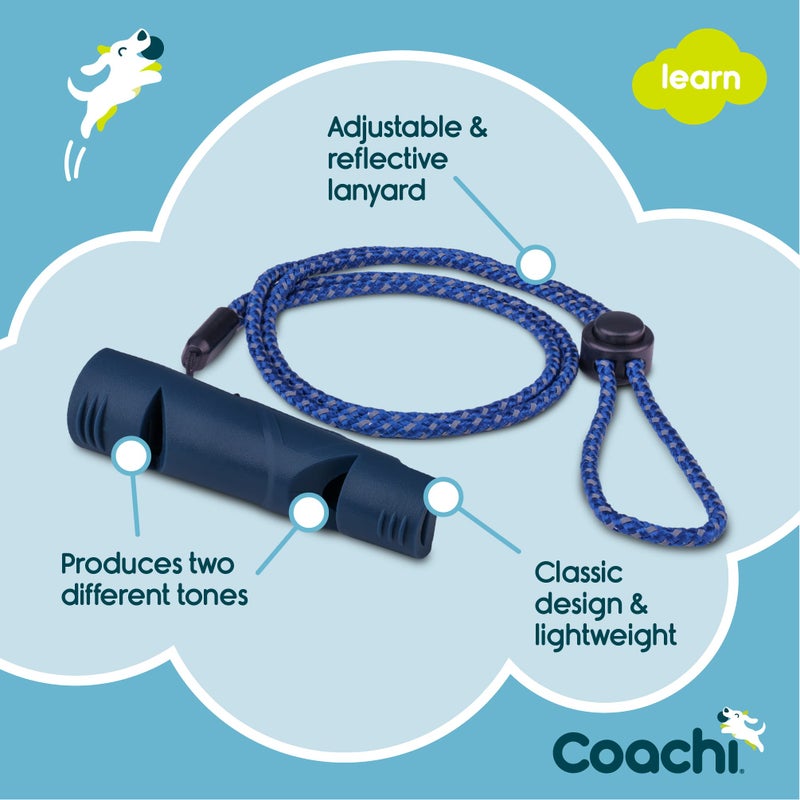 The Company of Animals Coachi Two Tone Whistle, Train Two Dogs, Train Different Commands, Tough Material, Adjustable Reflective Lanyard, Traditional, Recall Training, Lightweight & Compact, Dog and Puppy Training - Image 3