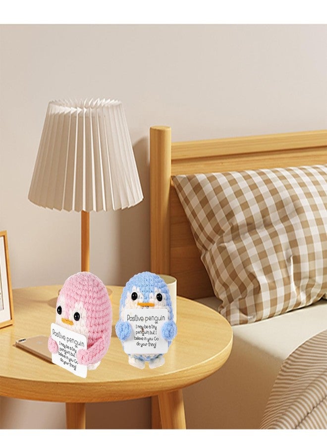 squishy Crochet Toys, Penguin Toy with Encouragement Card, Handmade Crochet Gifts for Desk Decor, Home Decoration, Baby Nursery, Cute Crochet Gifts - Image 5